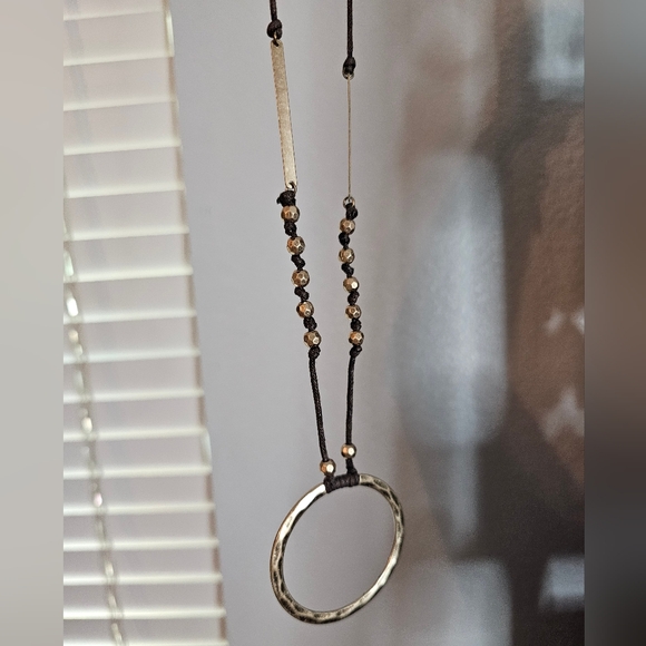 Bohemian Oversized Hoop Statement Pendant Beaded Necklace NWOT - Picture 7 of 7